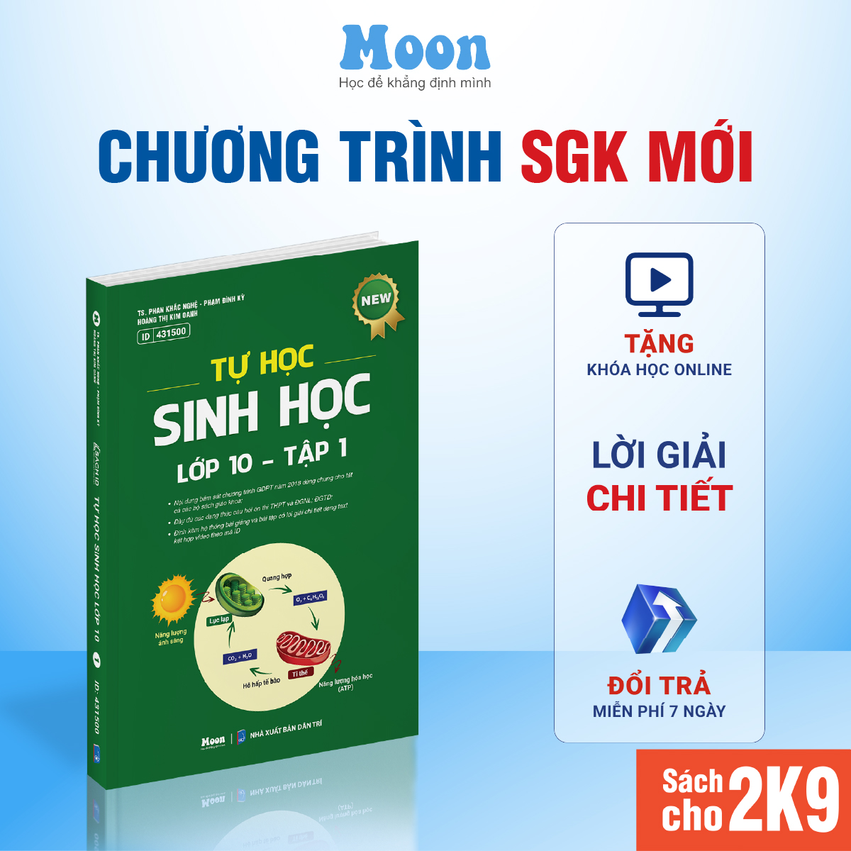 Sách tự học sinh học lớp 10 thầy Phan Khắc Nghệ moonbook