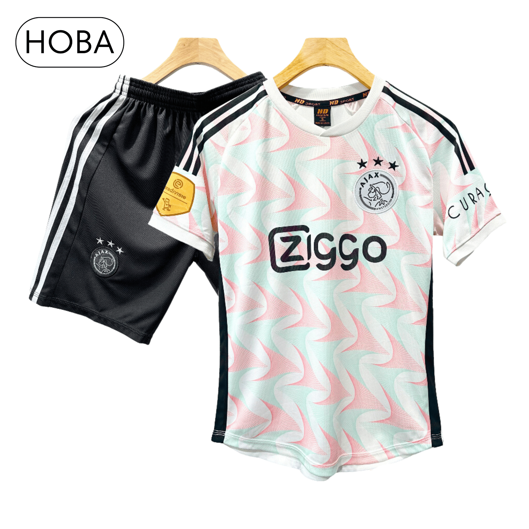 Quần áo bóng đá đồ đá banh CLB Ajax trắng hồng