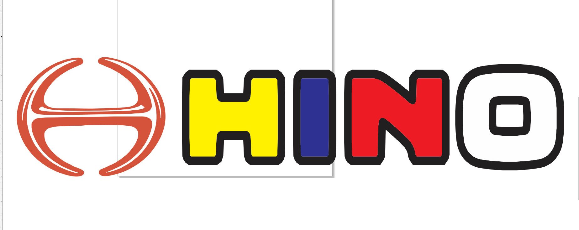 Tem decal chữ hino dán xe tải hino(sl 1 tem)