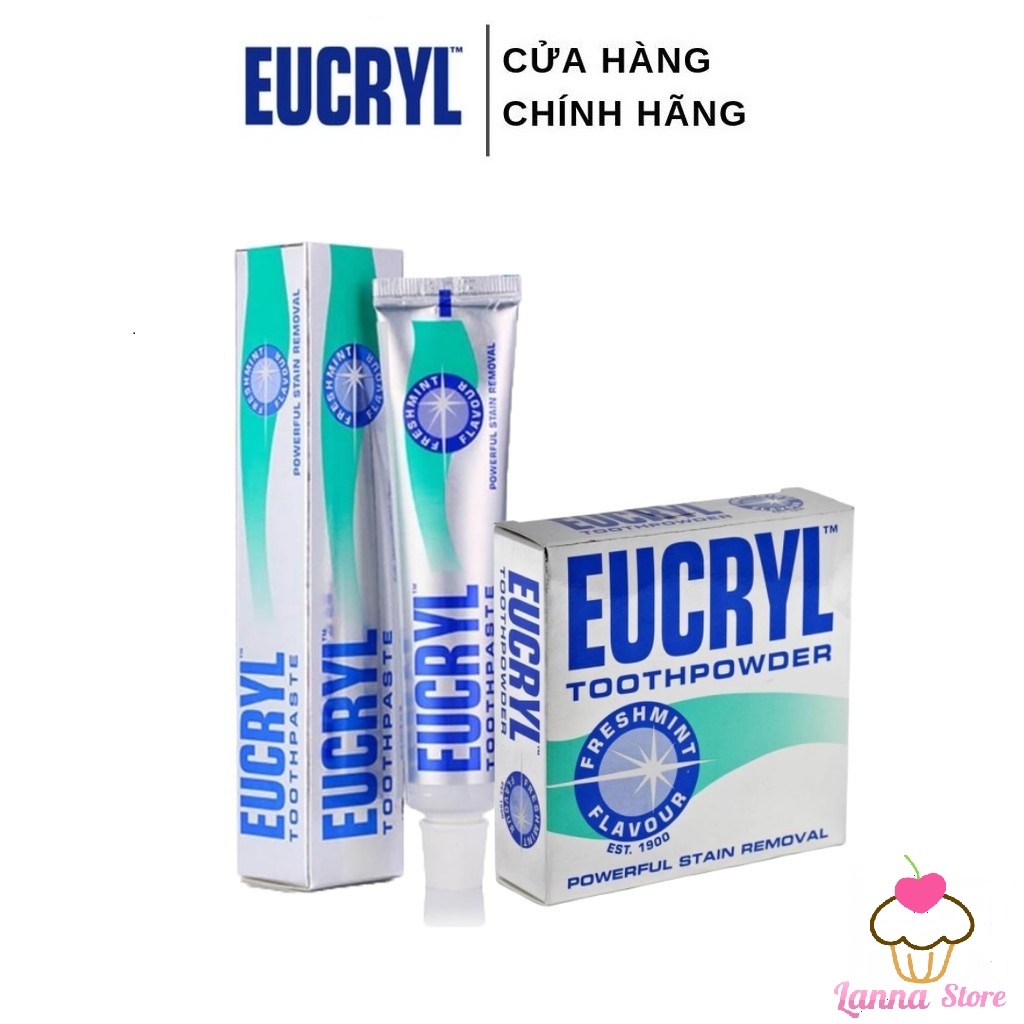 [Hcm]Bột Tẩy Trắng Răng / Kem Đánh Răng Cấp Tốc Từ Anh Quốc Eucryl - Hộp 50G