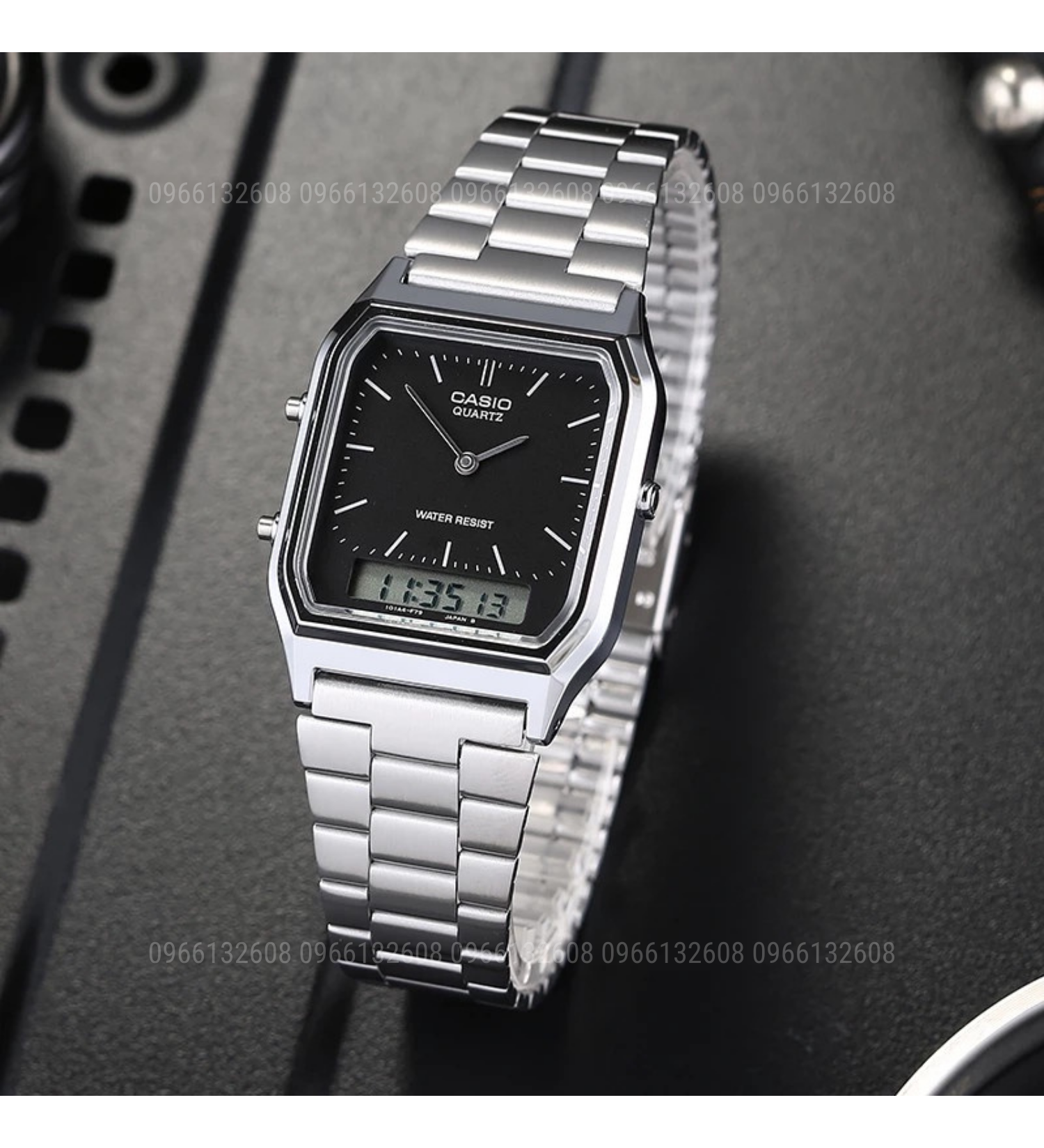 Đồng hồ casio AQ230 phong cách retro cực đẹp chạy full kim giờ điện tử dây thép chống gỉ