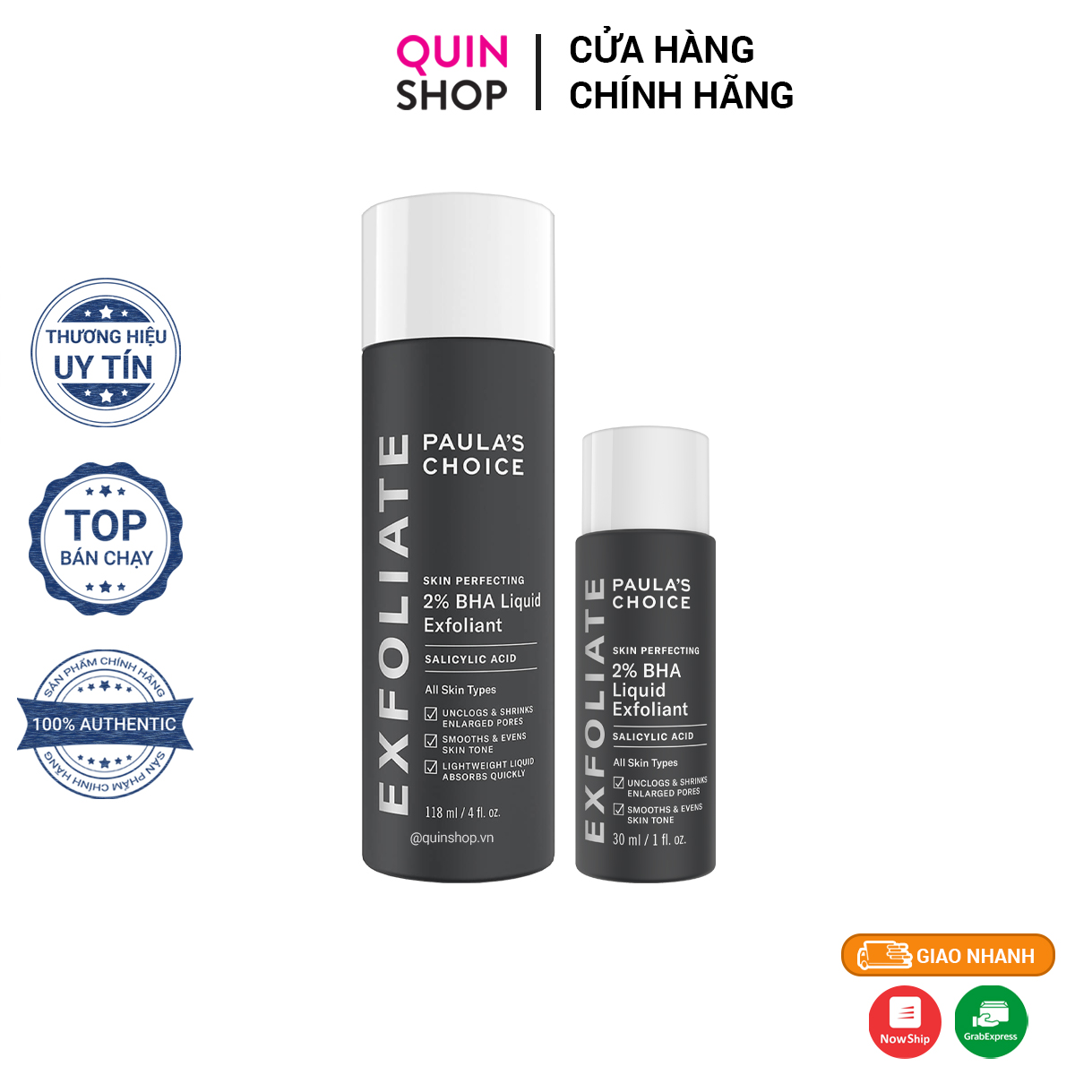 Tẩy Da Chết Hóa Học Paula’s Choice Skin Perfecting 2% BHA Liquid Exforliant
