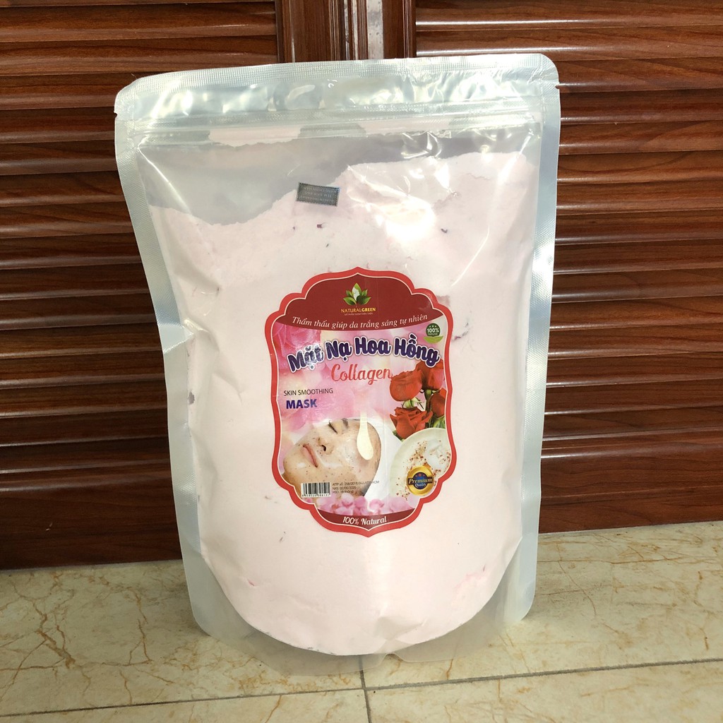 (Sỉ buôn 500gr spa) Bột Đắp Mặt Nạ Collagen Tươi Hoa Hồng - Bột Đắp Mặt Nạ Collagen Cánh Hoa Hồng