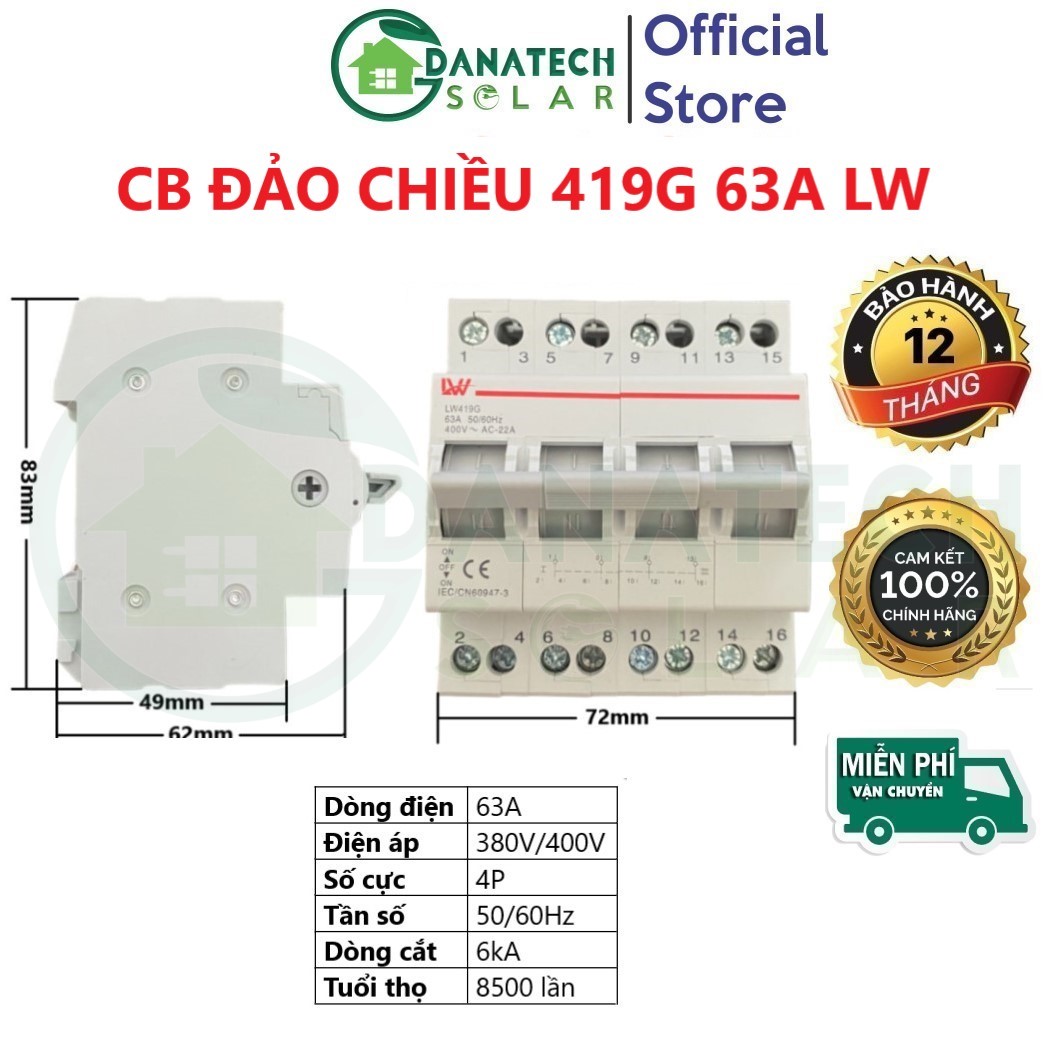 Aptomat đảo chiều 1 pha 3 pha chính hãng LW | Cầu dao đảo chiều chất lượng cao