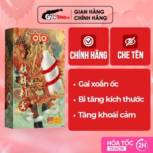 Bao cao su OLO Kỳ lân gai xoắn - Hộp 1 cái + bi | GUNSHOP VIỆT NAM