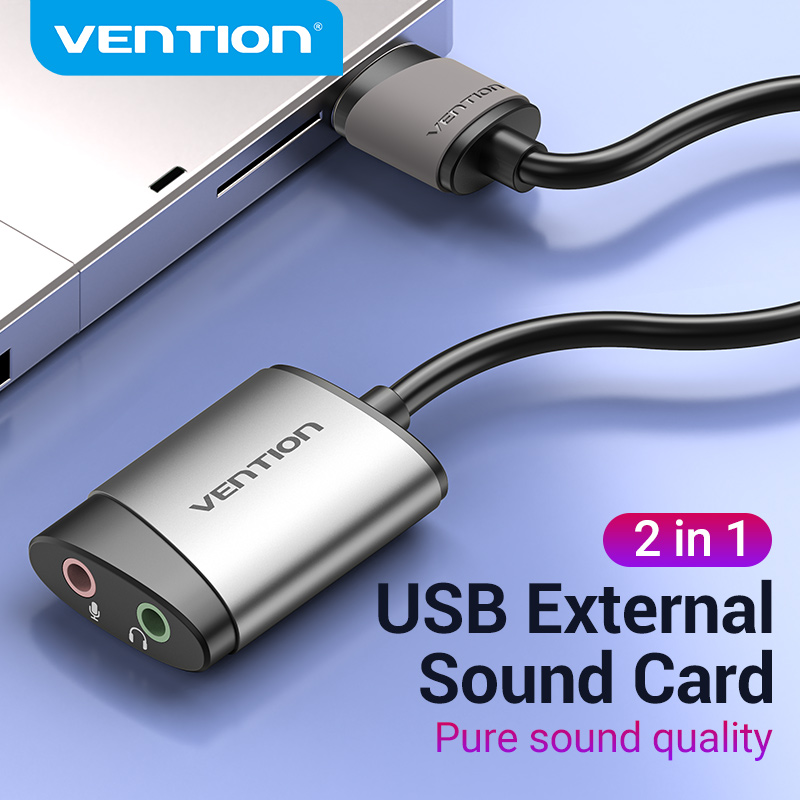 Vention Sound Card USB To Jack 3.5mm Adapter USB audio interface external sound card Headset Headph