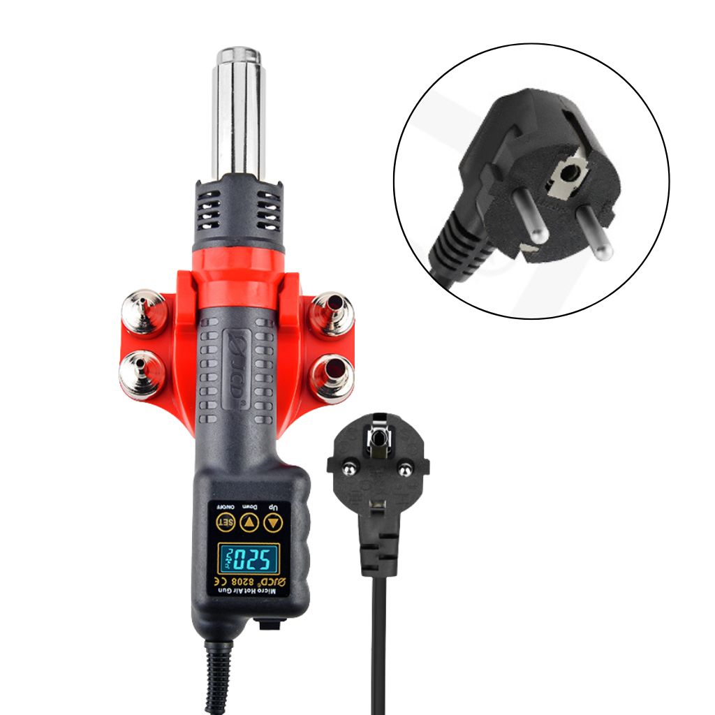 Máy khò nhiệt JCD 750W 8208 có thể điều chỉnh nhiệt độ cầm tay với 4 vòi gió nóng