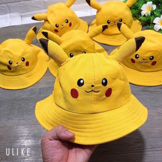 Nón Vành Pikachu Cho Bé 1T Đến 5T - Nón Có Tai Pikachu Cho Bé Trai Bé Gái