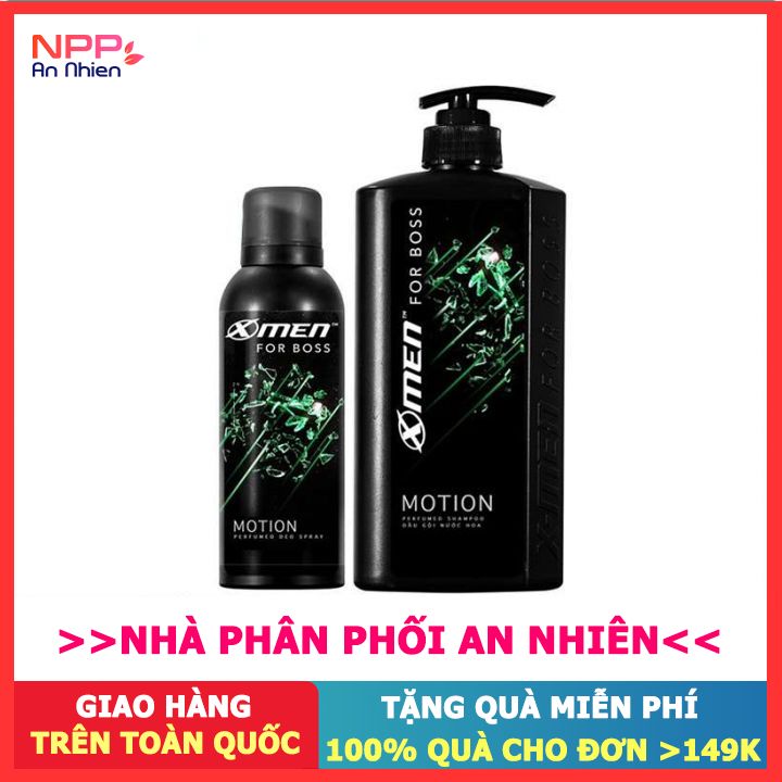 Combo Dầu Gội Nước Hoa 650G + Xịt Khử Mùi 150Ml (X - Men For Boss Motion) - Npp An Nhiên