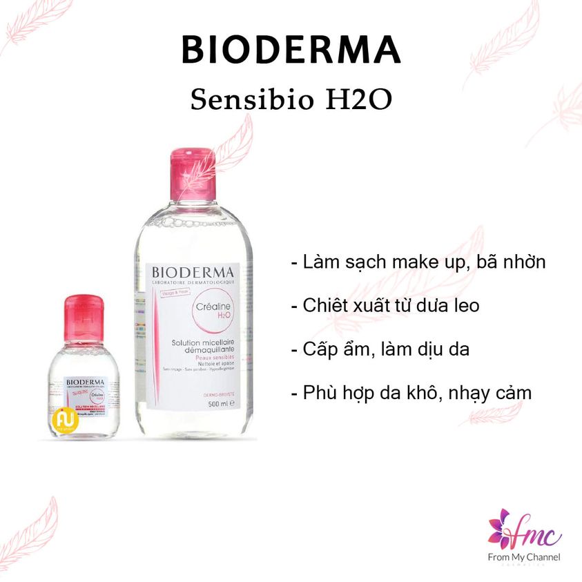 Tẩy Trang Bioderma Micellar Water Sensibio H20 Cực Kì Lành Tính Cho Da Khô Nhạy Cảm Đến Hỗn Hợp Thiên Khô