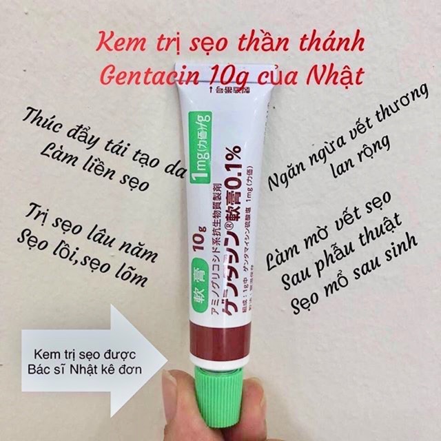 [Hcm]??☘️Gel Mờ Sẹo Gentacin Ointment 0.1% Nhật Bản 10G—Sẹo Bỏng Sẹo Xăm Sẹo Mụn Sẹo Mổ Sẹo Lâu Năm☘️?? ??Hsd: 11/2021