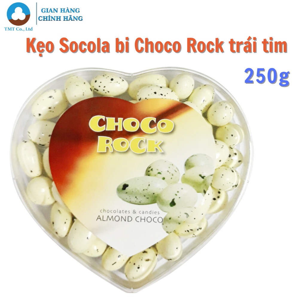 Kẹo socola trứng Choco Rock nhân hạnh nhân 250g hộp trái tim