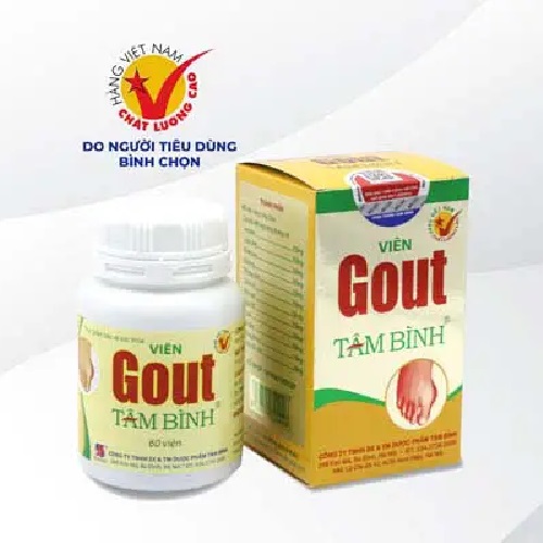 Viên Gout Tâm Bình - Hỗ trợ giảm triệu chứng đau do gút hộp 60 viên