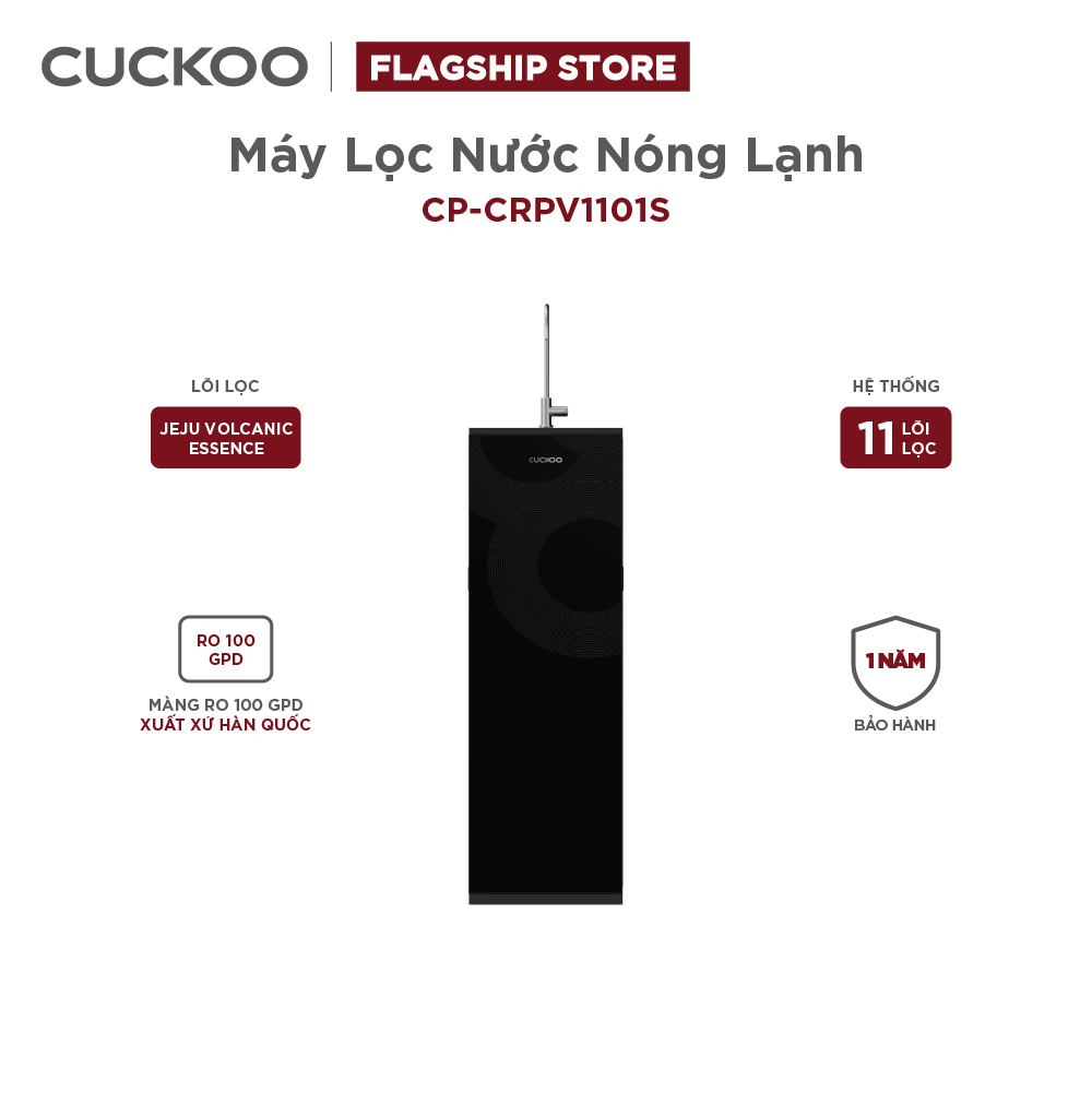 Máy Lọc Nước Cuckoo RO 11 Lõi K-Pure Signature CP-CRPV1101S/BKVNCV- Hiển thị cảnh báo thay lõi kiểm 