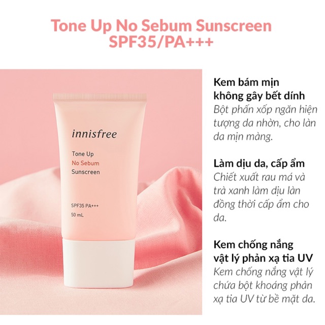 Kem Chống Nắng Innisfree N&Acircng Tone Bảo Vệ Da Spf50+ Pa++++ Size 50Ml