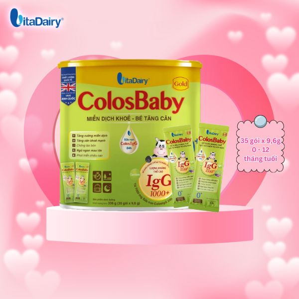 Sữa bột ColosBaby Gold 0+ 336g hỗ trợ tăng cân miễn dịch khỏe cho bé (Dạng Gói Tiện Lợi 96g) 35 gói 