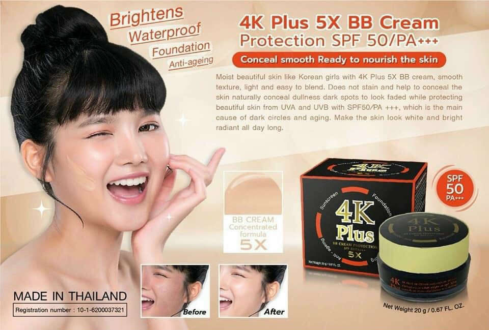 [Hcm]Kem Make Up Chống Nắng Thần Thánh 4K Plus 5X Chính Hãng Thái Lan