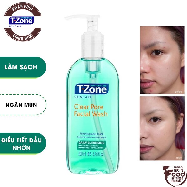 [200Ml] Sữa Rửa Mặt Dạng Gel Chiết Xuất Tràm Trà Newtons Labs T - Zone Clear Pore Facial Wash