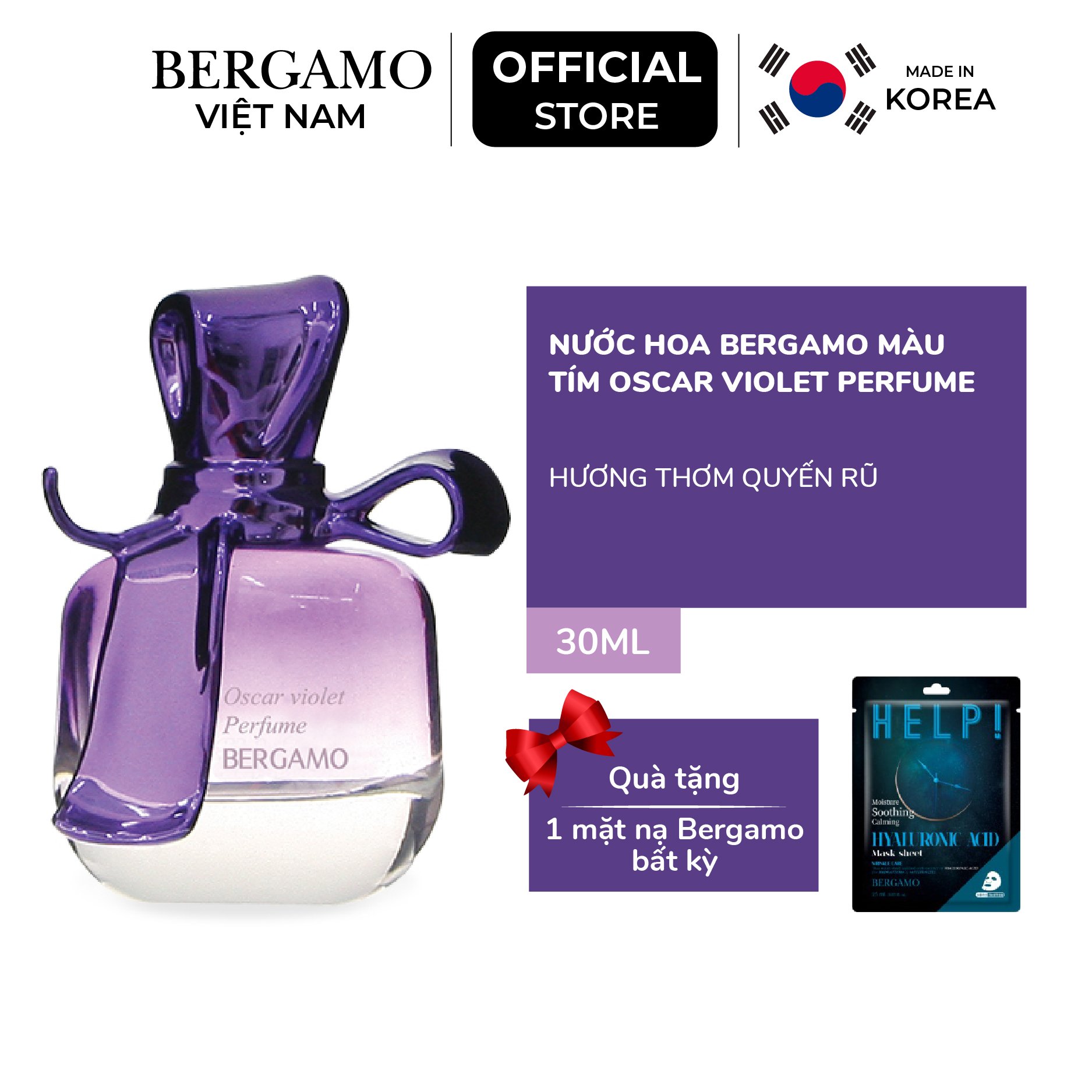 Nước hoa Bergamo màu tím Bergamo Oscar Violet Perfume 30ml