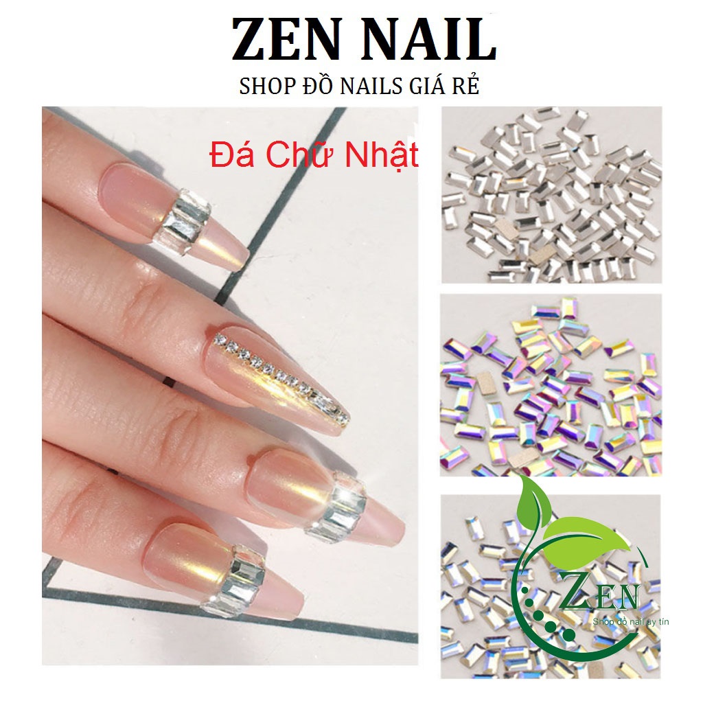 [Hottrend] Đá Đính Móng Đá Nail Chân Bằng Hình Chữ Nhật Nhỏ Siêu Sáng 100V