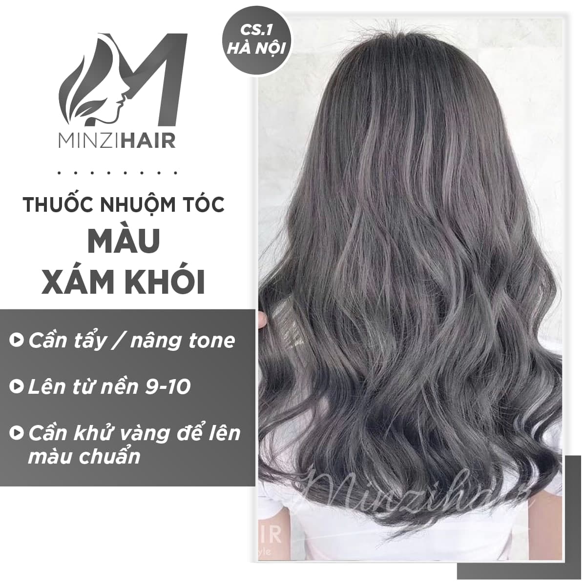 [Cần Tẩy Tóc] Thuốc Nhuộm Tóc Xám Khói - Thời Thượng & Hiện Đại Nhất Trong Bảng Màu Nhuộm