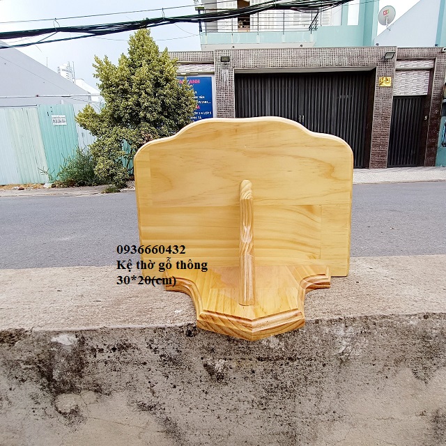 Kệ bàn thờ gỗ thông 30x20(cm) kệ đơn - kệ thờ trang trí tượng công giáo