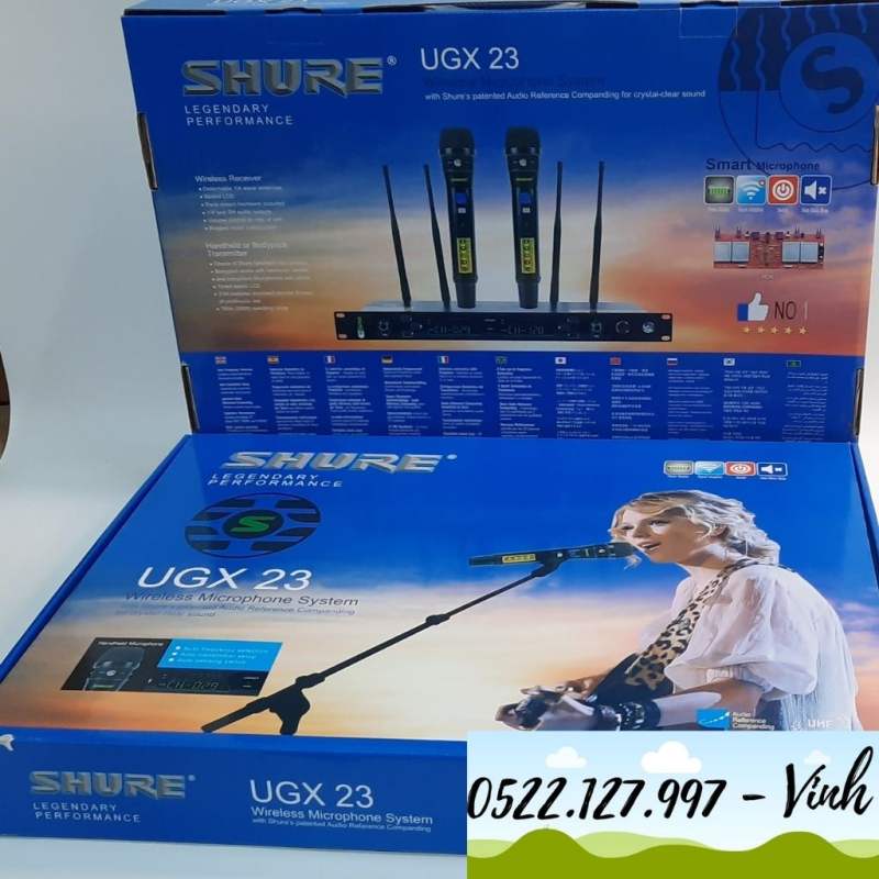 Micro không dây SHURE UGX23 Chính hãng ( 4 râu tiếp sóng ) - Gia Khang Audio