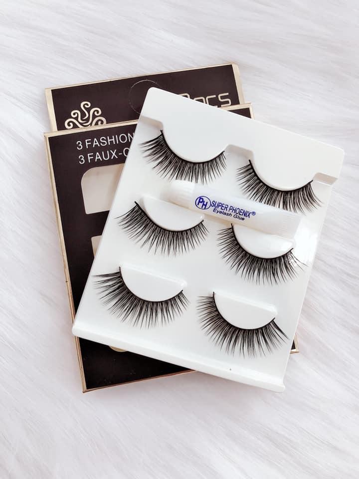 Set 3 Cặp Mi Giả Siêu Đẹptặng Kèm 1 Chai Keo Dán Mi.