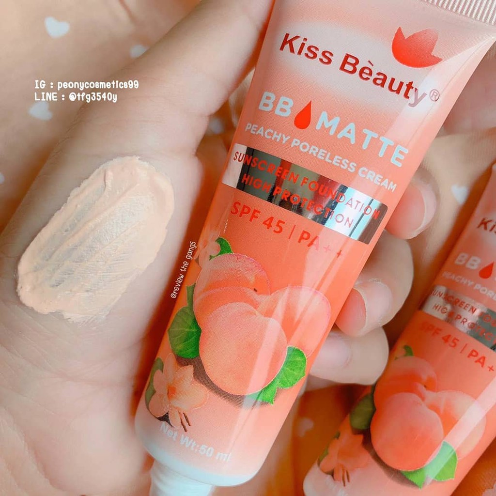 ] Kem Nền Che Khuyết Điểm Chống Nắng SPF 45/PA+++ Kiss Beauty Pore BB Matte