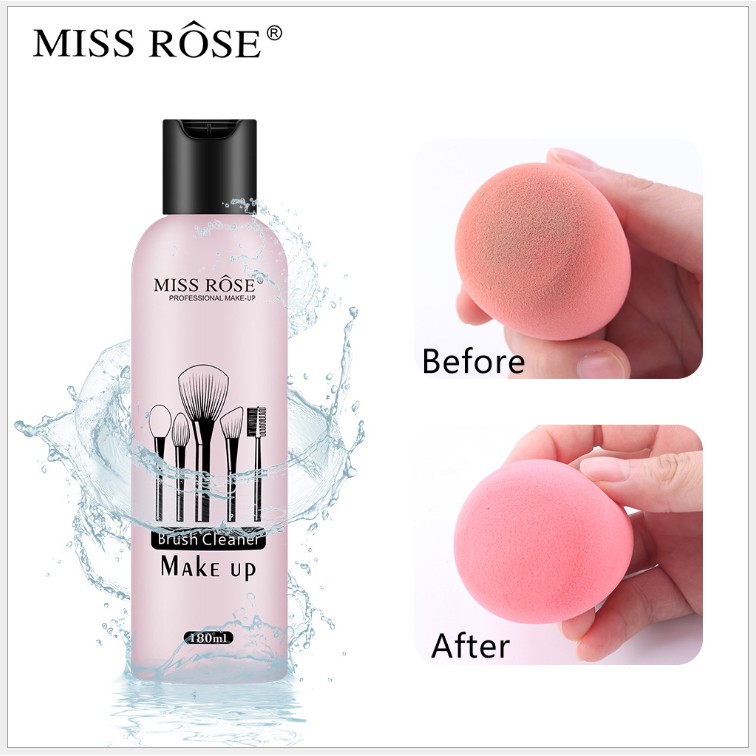 Nước Rửa Cọ Trang Điểm Mút Tán Miss Rose Giúp Cọ Sạch Lớp Bụi Bẩn Trang Điểm.làm Sạch Nhanh Và Giúp Cọ Loại Bỏ Vi Khuẩn Trên Lông