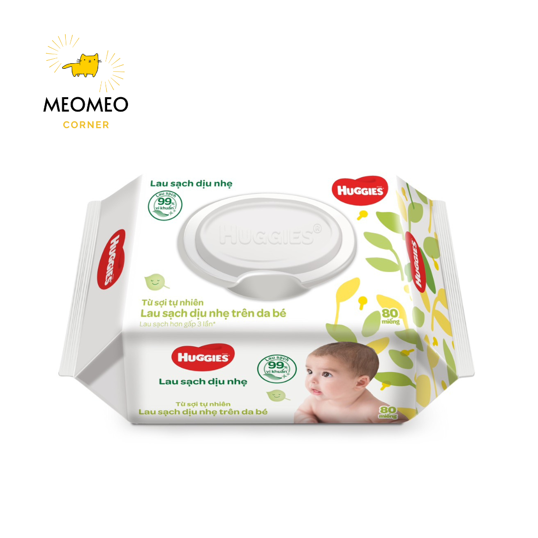 Khăn giấy ướt Huggies cho bé không mùi 80 miếng