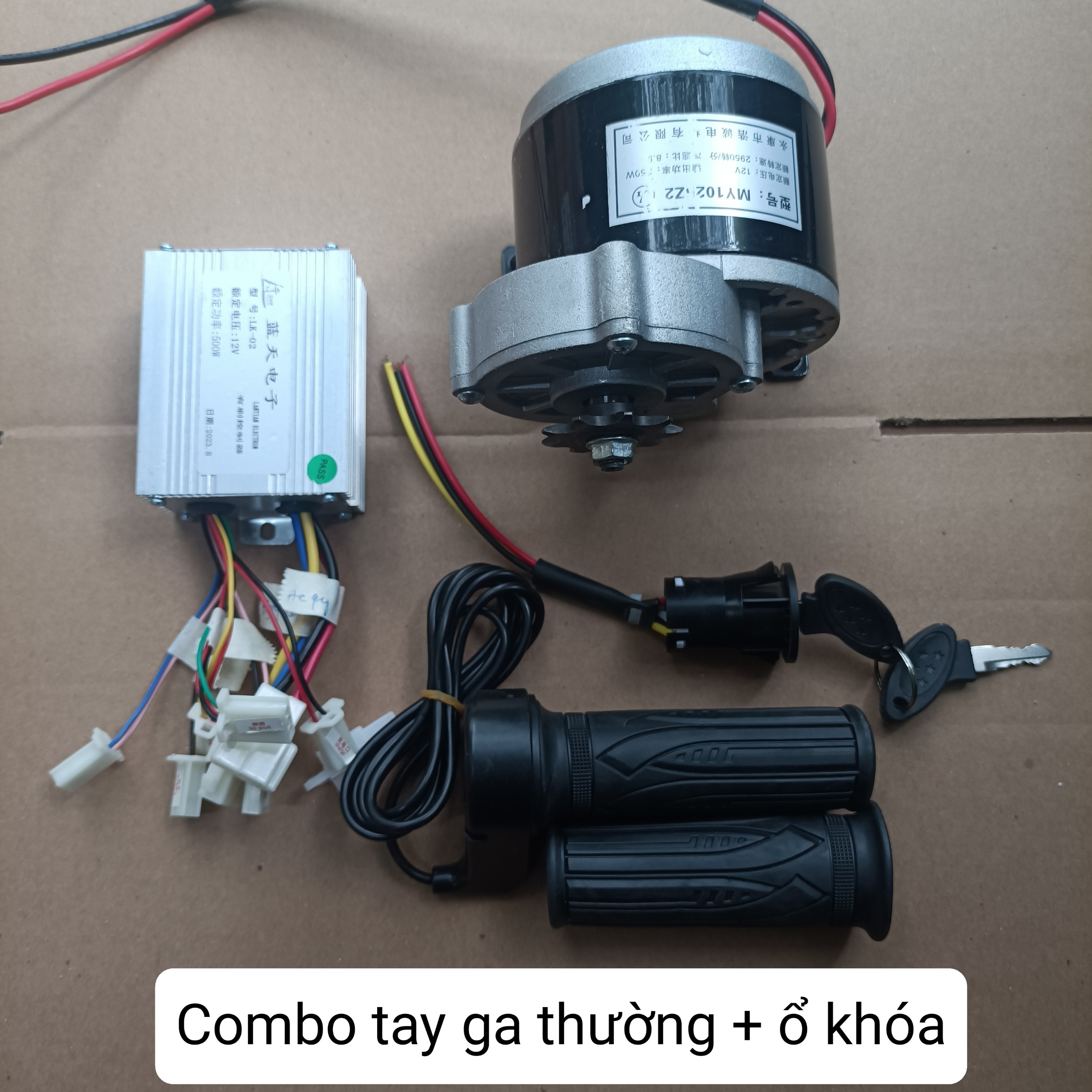 Combo chế xe điện từ động cơ giảm tốc 12V 250W 24V 250W