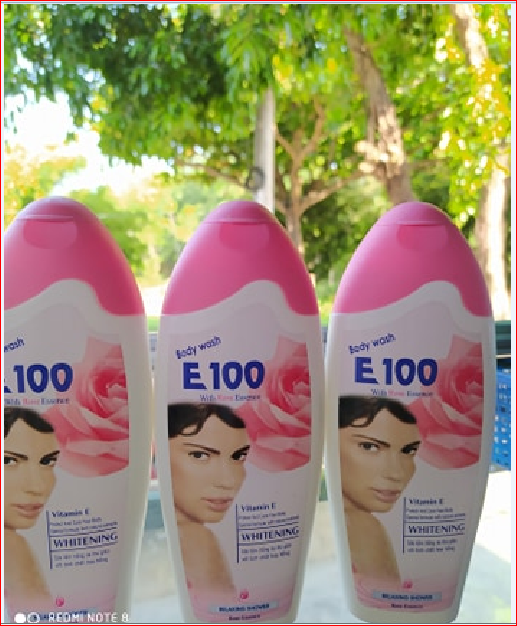 Sữa Tắm Trắng Body Wash E100 Hương Hoa Hồng 200Ml