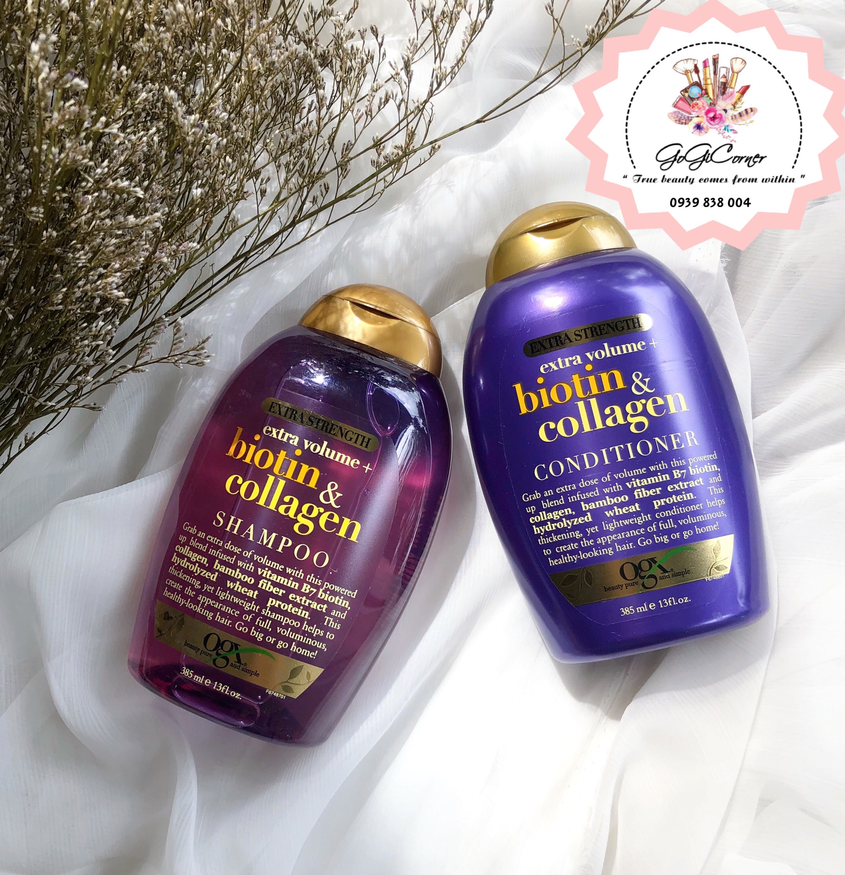 Dầu Gội - Hoặc Dầu Xả Biotin & Collagen Shampoo Extra Strengh 385Ml (Mẫu Mới 2020)