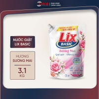 Nước Giặt Lix Basic Túi 3.1KG Hương Sương Mai/Nắng Mai Lưu Hương Nhẹ Nhàng