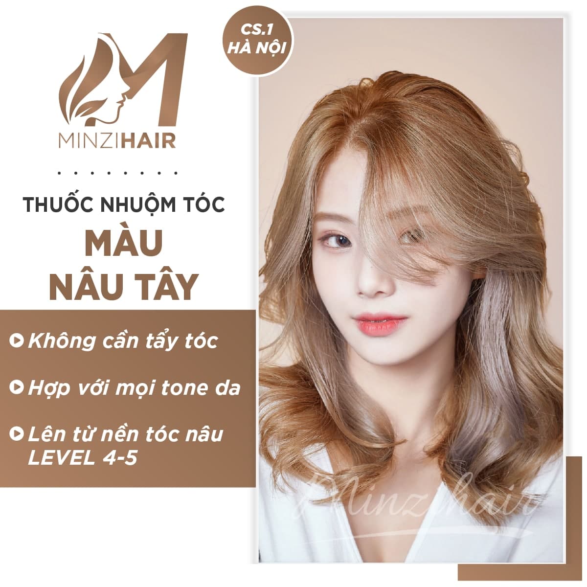 Thuốc Nhuộm Tóc Nâu Tây - Minzihair