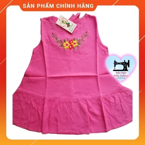 Váy đầm cho bé gái 7 đến 23 kg 3 tháng đến 6 tuổi thương hiệu Bảo Ngọc vải tole lanh Việt Thắng