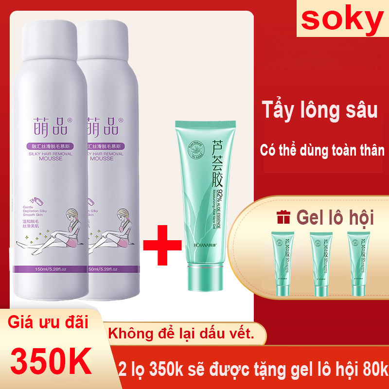 [Ưu Đãi Đặc Biệt Mua 2 Chai 350K Tặng Thêm Gel Lô Hội] Kem Tẩy Lông Dạng Xịt Mousse Cho Nách Lông Chân Lông Nách Vùng Kín Toàn Thân Dùng Cho Cả Nam Và Nữ