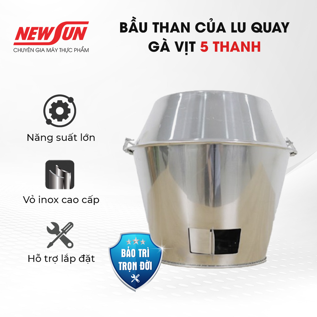 Bầu than lu quay gà vịt heo NEWSUN- Phụ kiện lò quay gà vịt