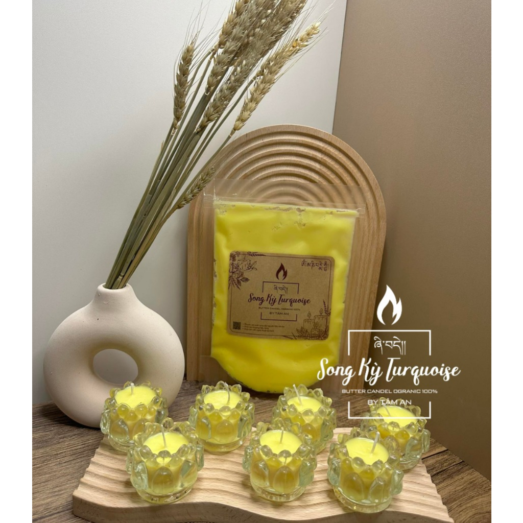 Nến Bơ Cúng Phật - Combo Ly SEN NHỎ 30ml - Set Nguyên Liệu 12 ly Làm Nến Bơ Cúng Dường Tại Nhà - Nến Bơ Song Kỳ