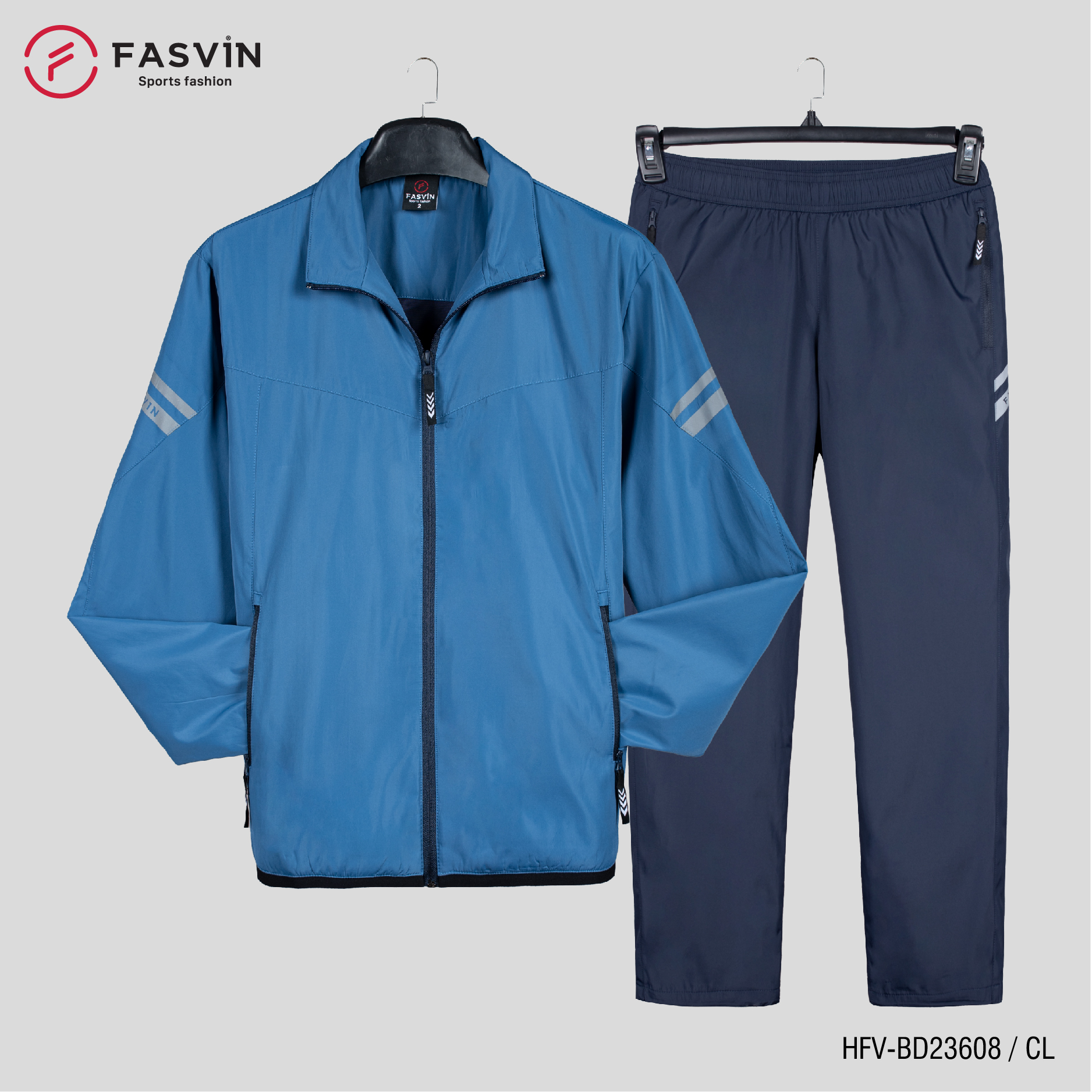 Bộ quần áo gió nam 2 lớp FASVIN BD23608.HN vải thể thao cao cấp 02 lớp hàng chính hãng