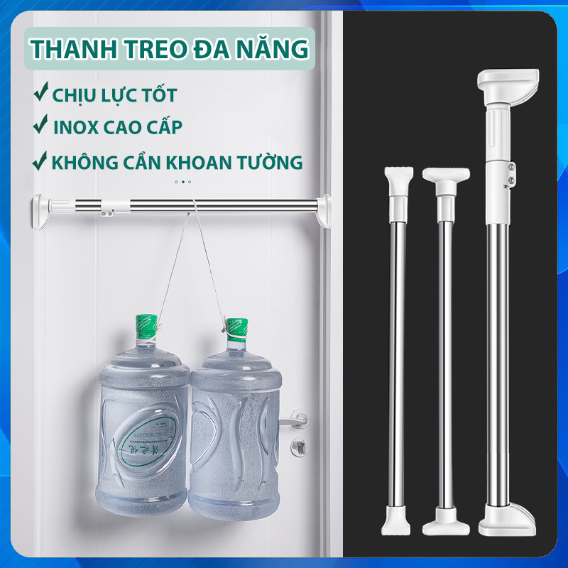 Cây phơi đồThanh treo quần áo Thanh treo rèm rút gọn thông minh Thanh treo dán tường đa năng inox kh