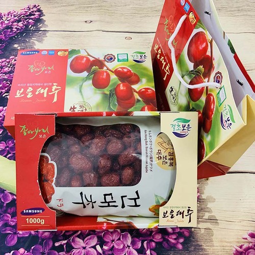 Date 27  Táo Đỏ Sấy Khô Boeun Jujube Kim Hong Bok Hàn Quốc 1 Hộp x 1kg