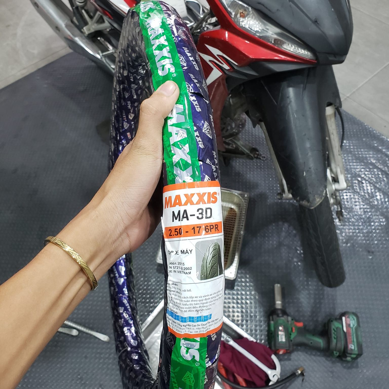 Vỏ có ruột Maxxis chính hãng gắn vừa cho xe Wave Dream Future Sirius Jupiter...