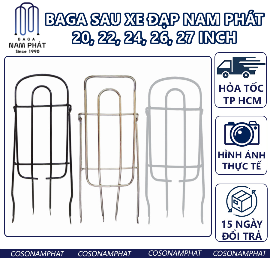 Baga Sau Xe Đạp 20 22 24 26 27 inch Nam Phát in Ba ga Gác Xe Dap 500 600 650 660 680