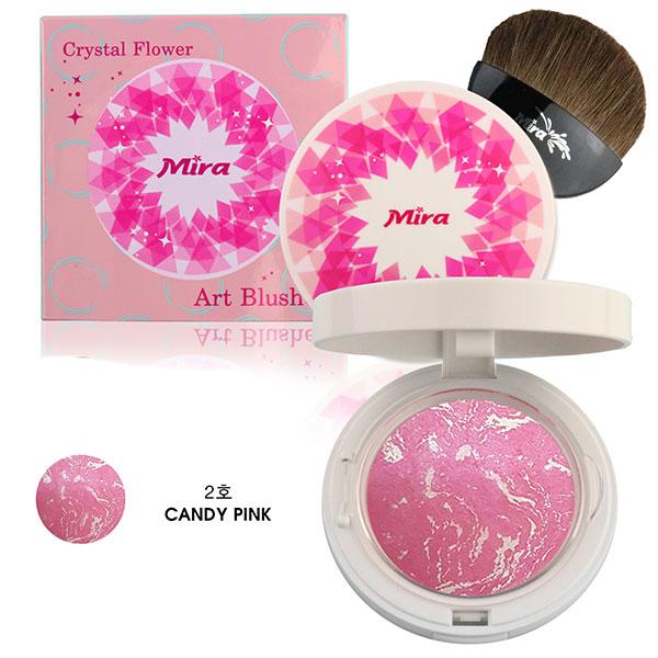 Phấn Má Hồng Mira Crystal Flower Art Blusher Hàn Quốc 10G No.2 Candy Pink.