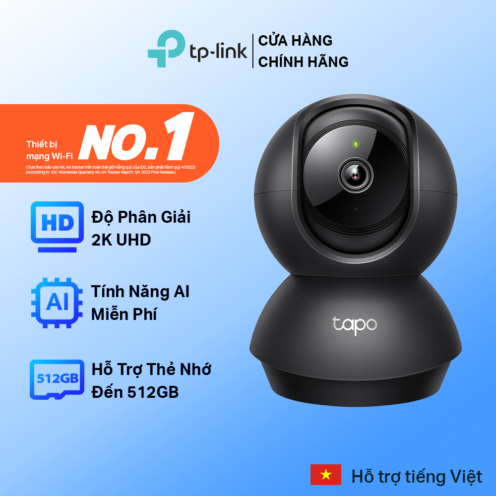 Camera IP Tapo C220 - 4MP, Quay Quét 360 Độ, Hỗ Trợ Cloud Storage