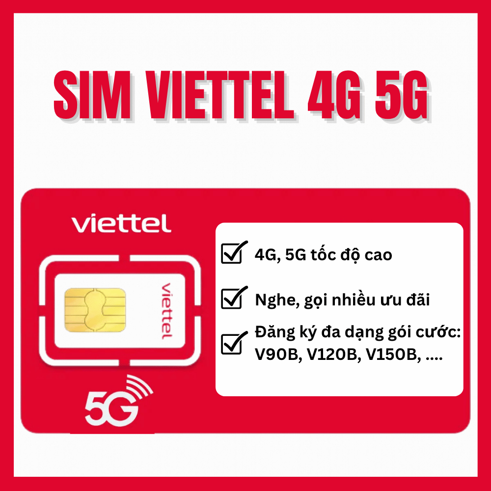 SIÊU SIM 4G 5G VIETTEL COMBO NGHE GỌI + DATA - MIỄN PHÍ: DATA TỐC ĐỘ CAO 60GB/THÁNG GỌI NỘI MẠNG MIỄ