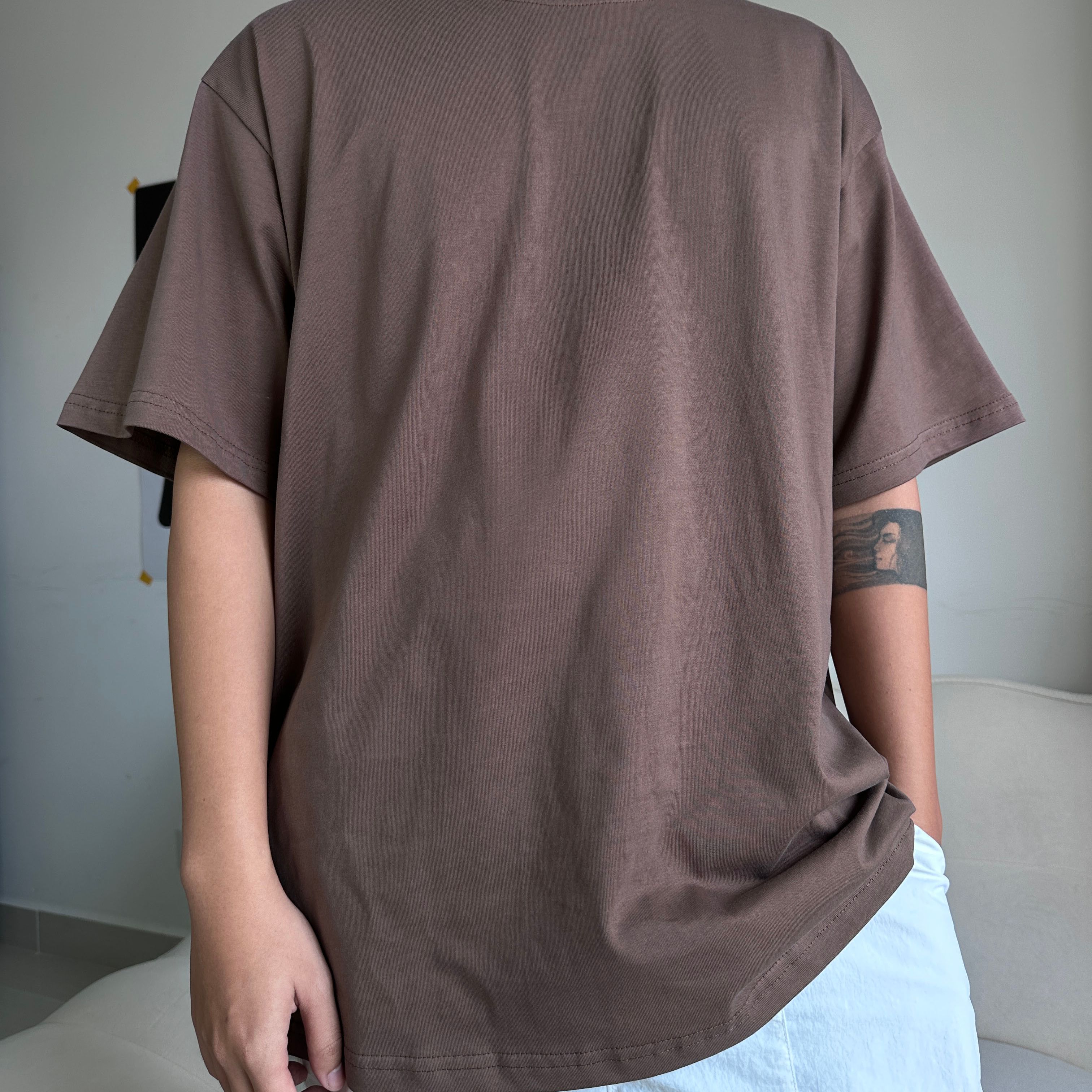 Áo thun Oversized 4Art TRƠN BASIC - Cotton 2 chiều 100% 235 gsm - Bo Rip - Màu Đen - Be - Xanh Ngọc 