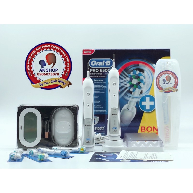 (Sẵn - Auth) Bàn Chải Điện Oral B Pro 6500 White Hàng